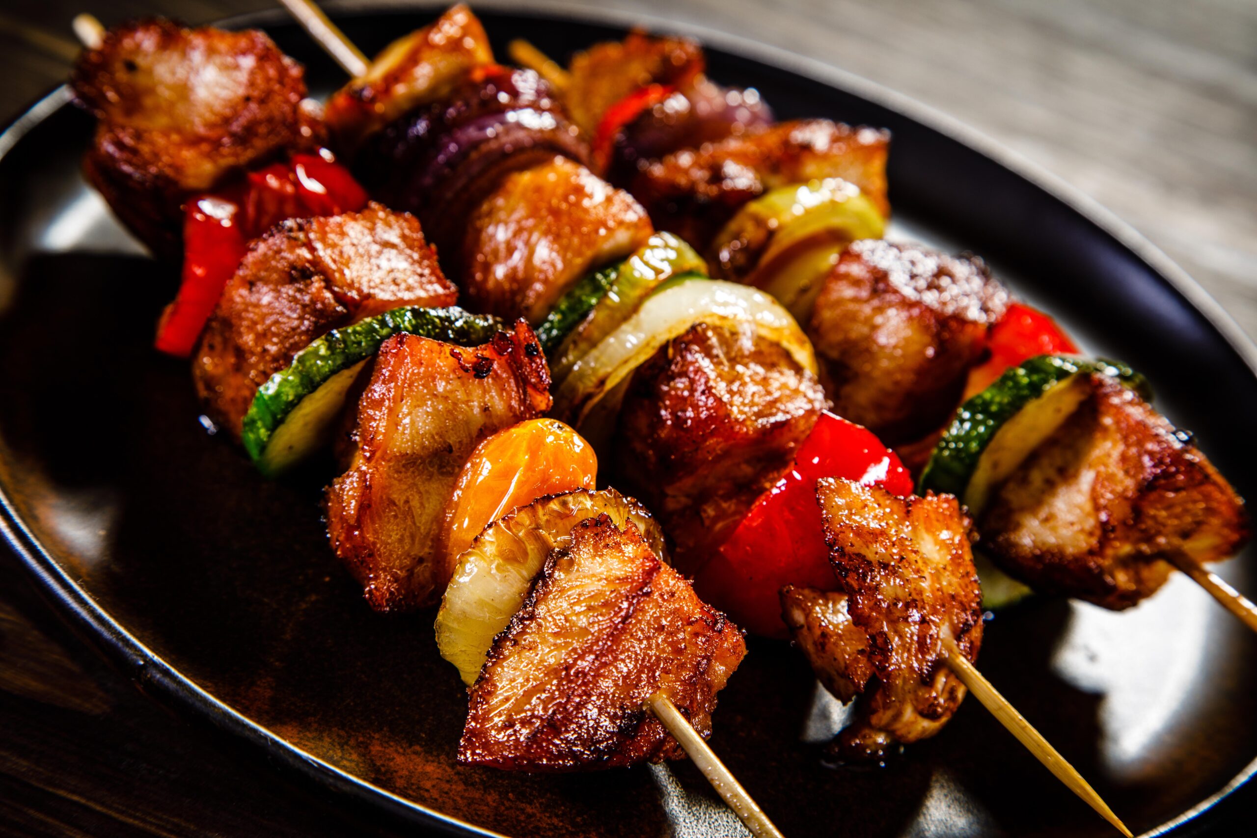 Shish kebabs - grilled meat and vegetables